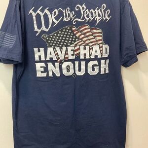 Men's Navy Graphic Tee - 'We the People' American Flag Design